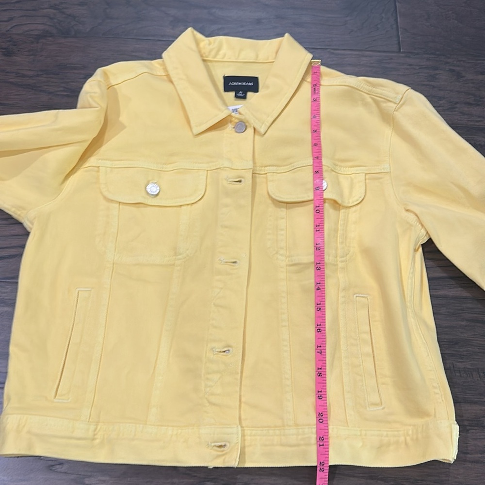 NWT JCrew Bright Yellow Denim Jacket Sz M - Picture 8 of 8